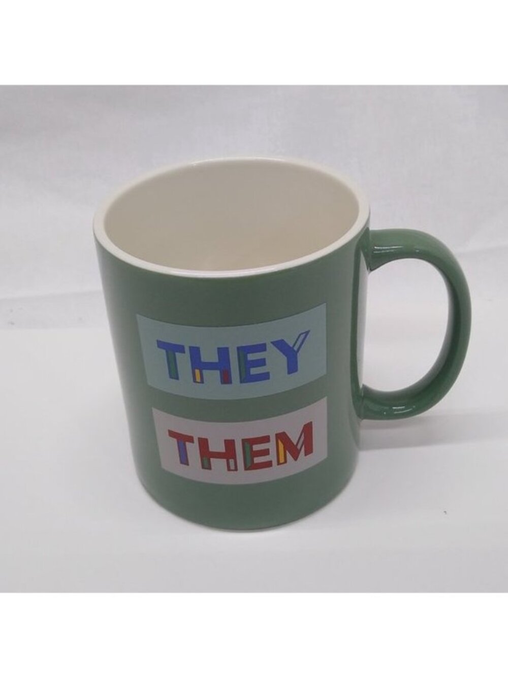 They/Them Green Room Essentials Stoneware Mug 12oz Microwave & Dishwasher Safe